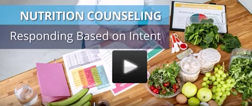 Screenshot of Video Quiz: Nutrition Counseling: Responding Based on Intent